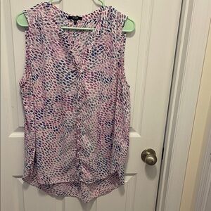 NYDJ Sleeveless Pink and Blue Blouse
